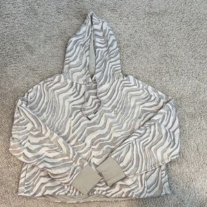 Sweaty Betty Gray Zebra Pattern Hoodie